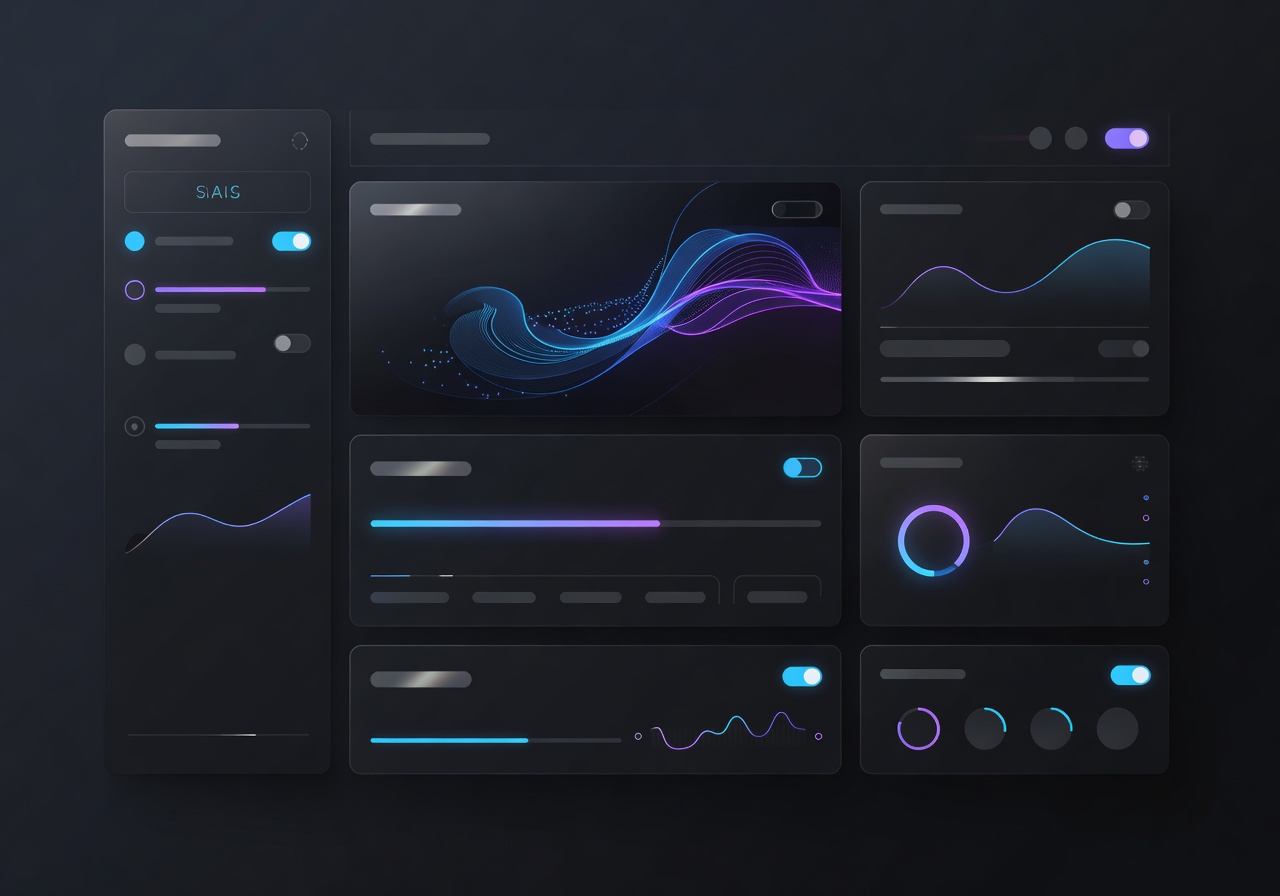 Modern SaaS gaming dashboard with cinematic dark UI and premium interface elements